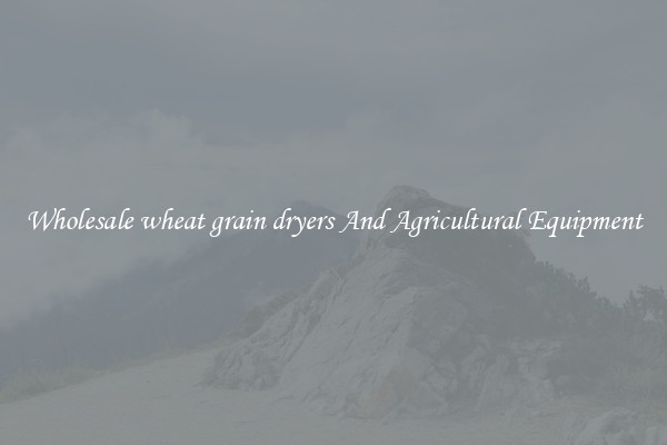 Wholesale wheat grain dryers And Agricultural Equipment