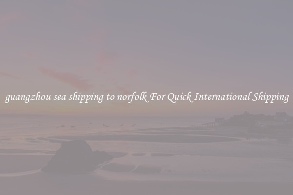 guangzhou sea shipping to norfolk For Quick International Shipping