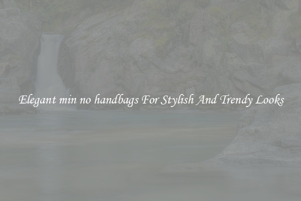 Elegant min no handbags For Stylish And Trendy Looks