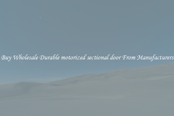 Buy Wholesale Durable motorized sectional door From Manufacturers